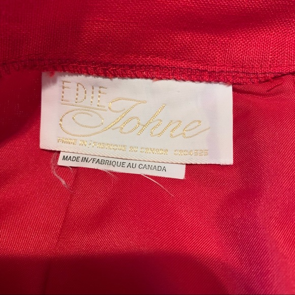 Vintage Red Linen Skirt 1970's Edie Johne, Step back in time, Made in Canada - Picture 2 of 10